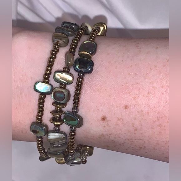 Silpada - Wrap Bracelet - Abalone + Mother-of-Pearl + Shell - Retired - NIB - Picture 4 of 5